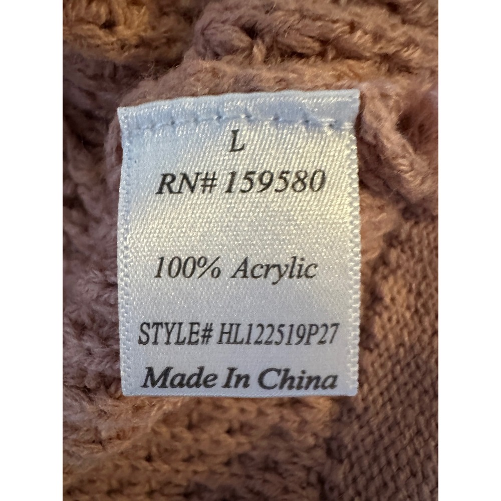 Pink Lily Waffle Knit Bell Sleeve‎ Sweater Pullover Women's Size L Pink - Picture 5 of 7